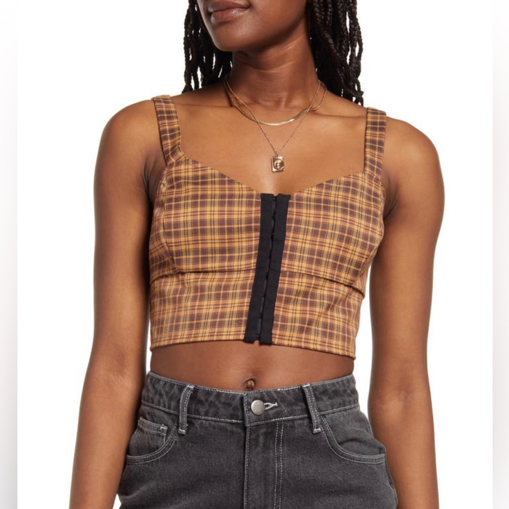 Crop Hook and Eye Corset Tank